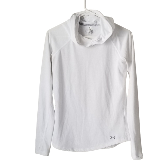 Women's Under Armour Heat Gear White Hooded Long Sleeve Top XS - Picture 1 of 10